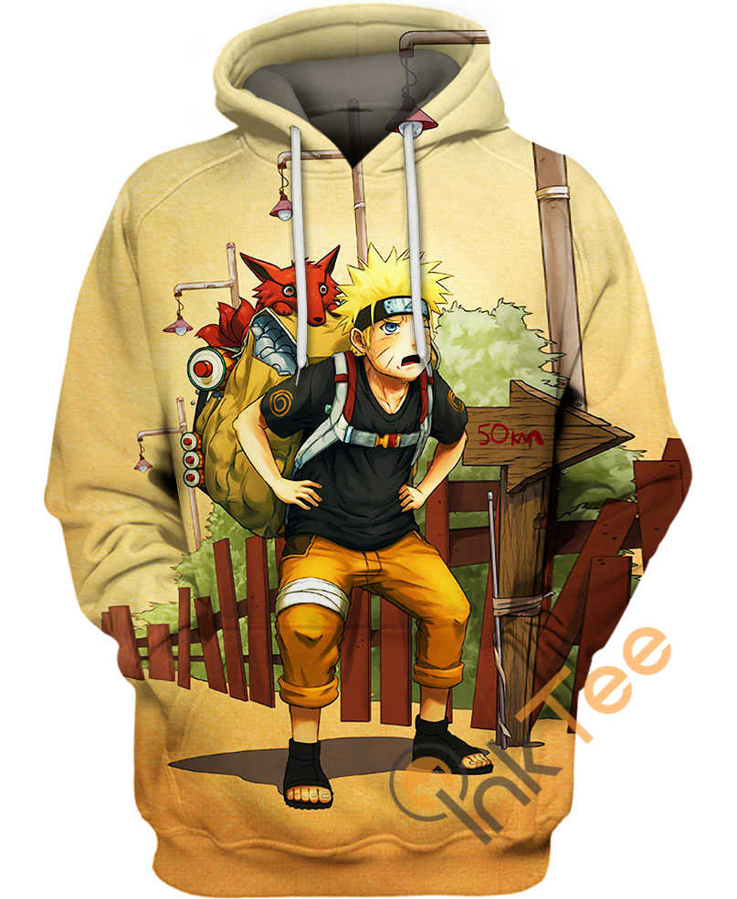 All Over Print Kurama And Naruto Hoodie 3D 0