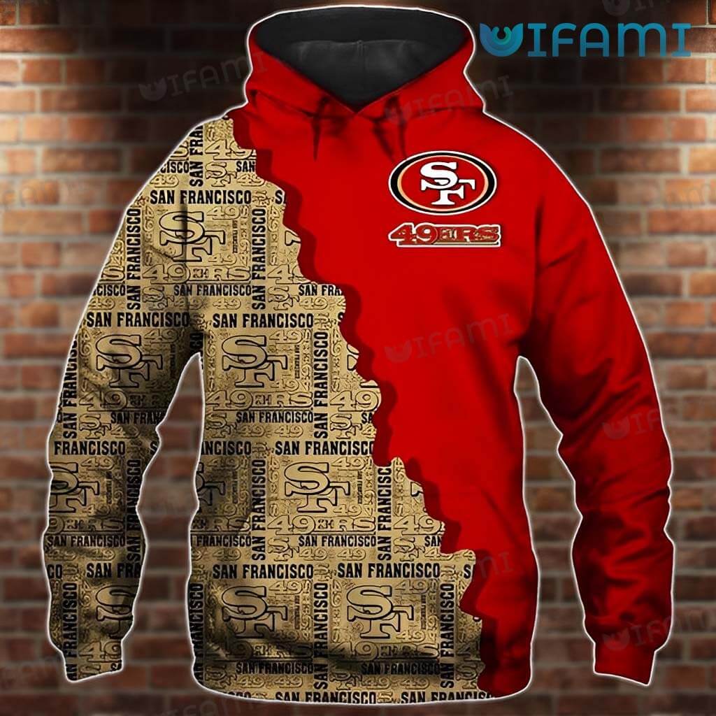 All Over Print Text Pattern Hoodie 3D San Francisco 49ers Gift 0