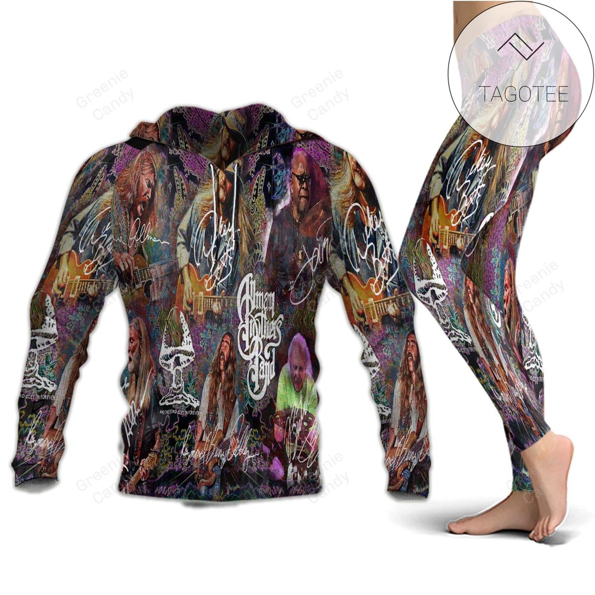 Allman Brothers Band Signature All Over Print 3D Hoodie And Leggings