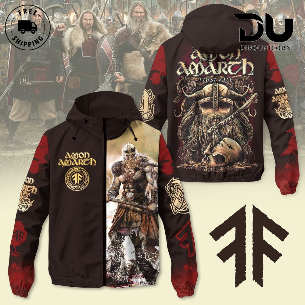 Amon Amarth First Kill Windbreaker Outdoor Jacket 1