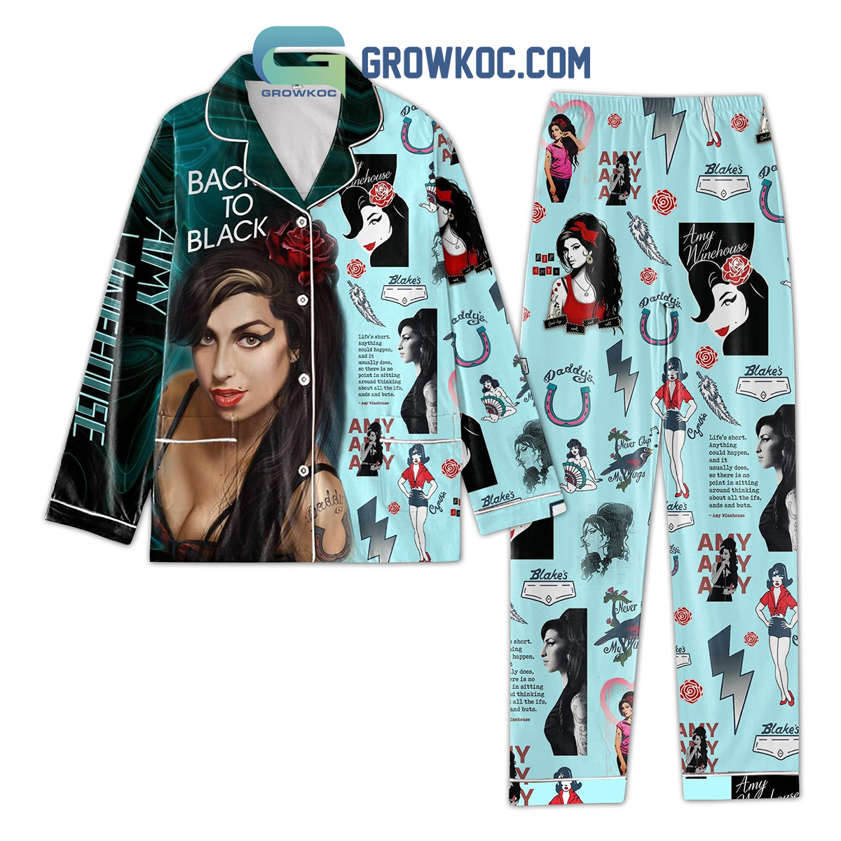 Amy Winehouse Go Back To Her Polyester Pajamas Set2B1 3wY4D