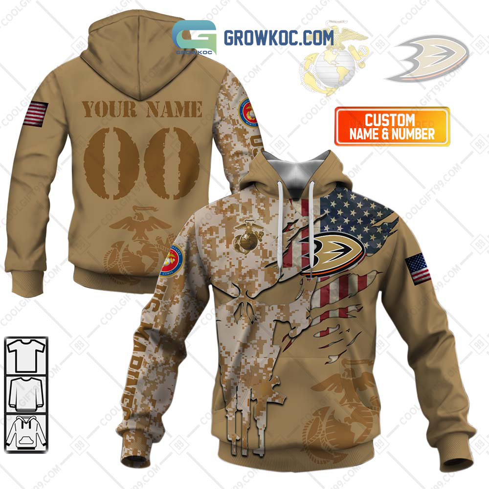 Anaheim Ducks Marine Corps Personalized Hoodie Shirts2B1 4elOu