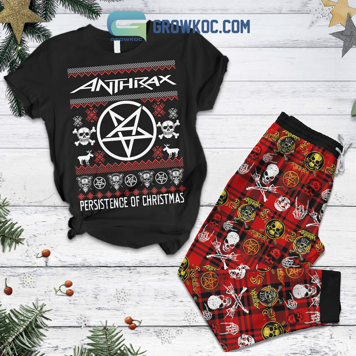 Anthrax Persistence Of Christmas Pajamas Set2B1 uYSXj