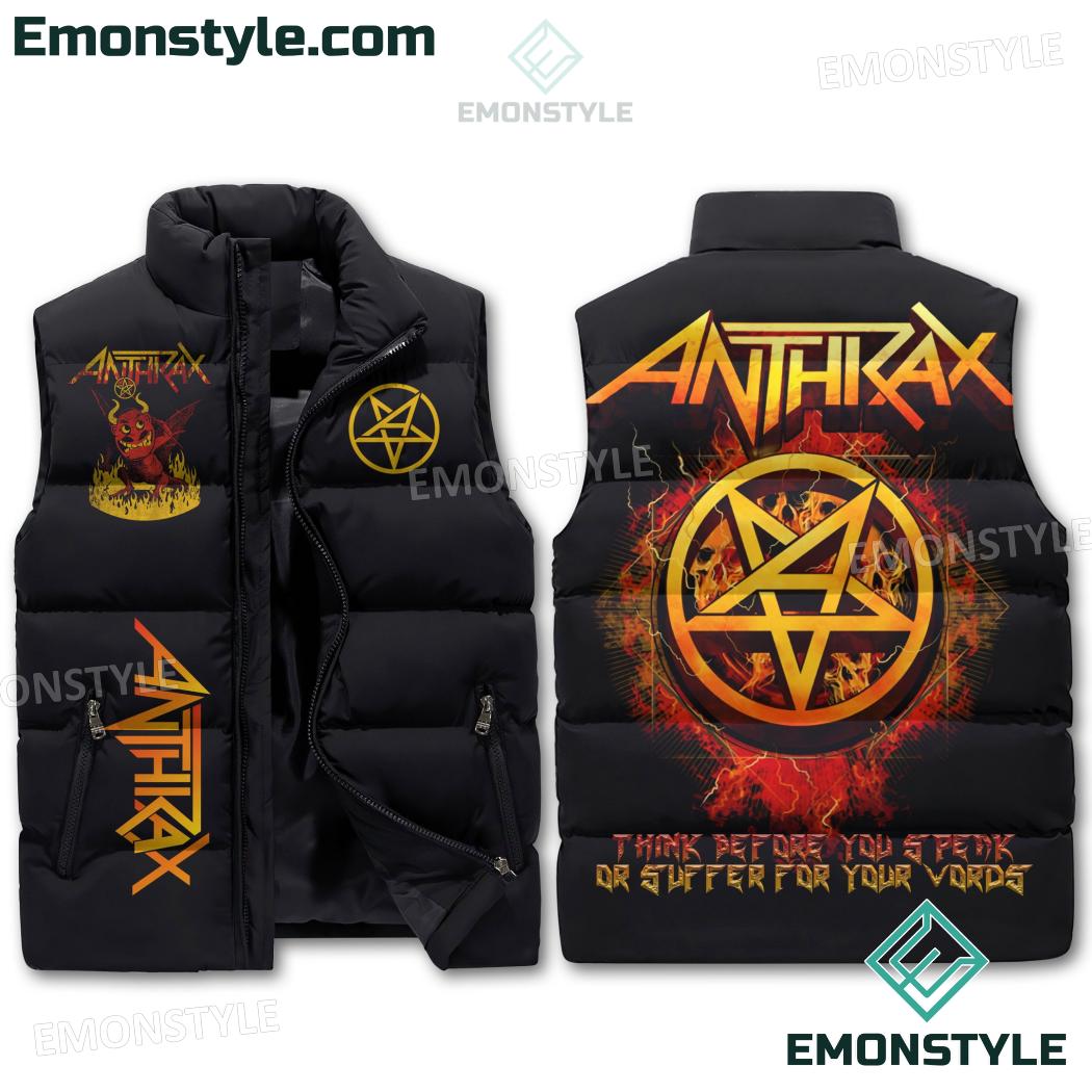 Anthrax Think Before You Speak Puffer Vest