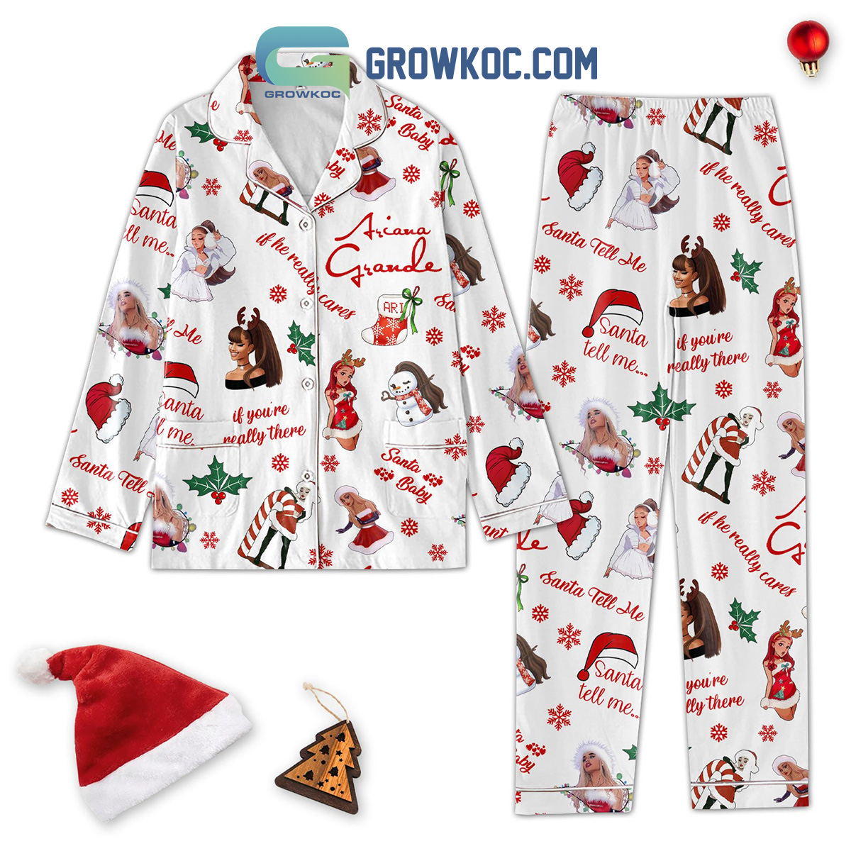 Ariana Grande Santa Tell Me If Youre Really There Pajamas Set2B1 yPEbd