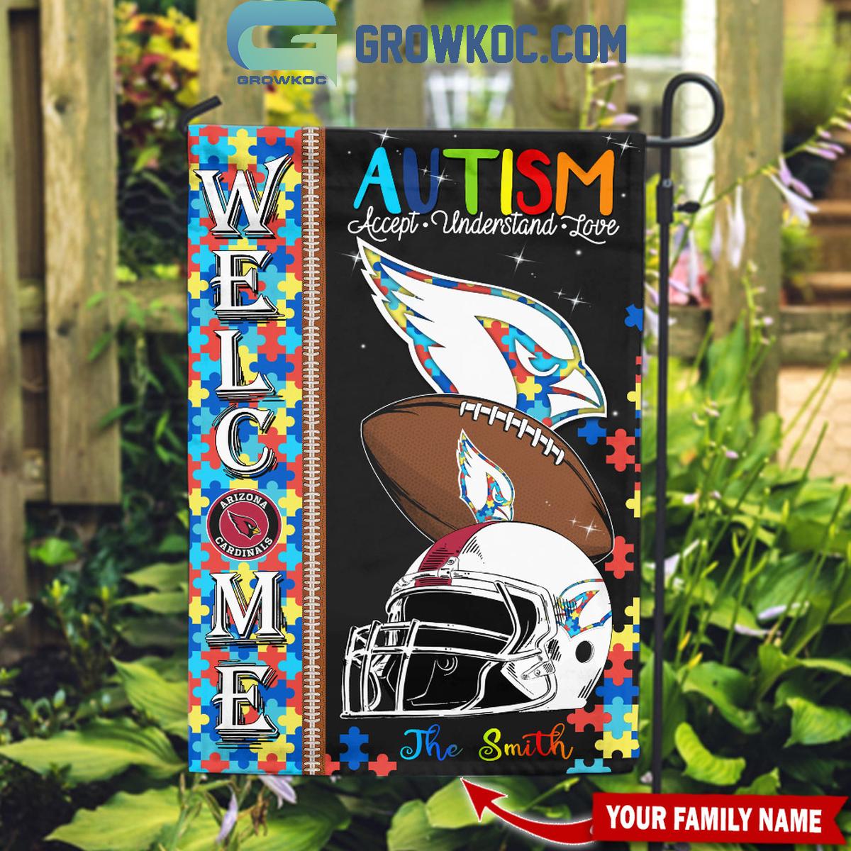 Arizona Cardinals Autism Accept Understand Love Personalized Flag 1 FnocV