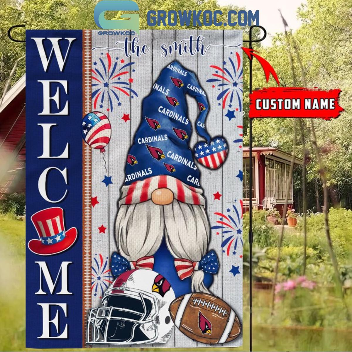 Arizona Cardinals Football Welcome 4th Of July Personalized Garden Flag 1 q0wOy