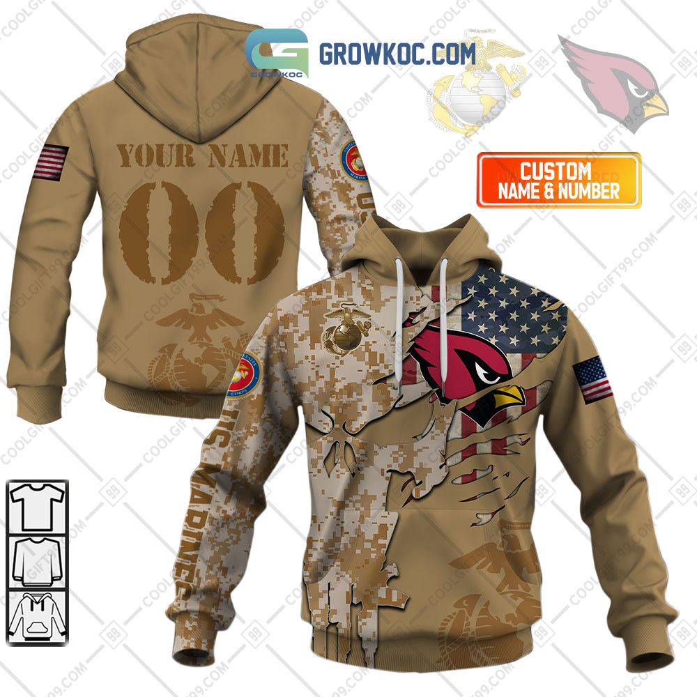 Arizona Cardinals Marine Personalized Hoodie Shirts2B1 fwM0U