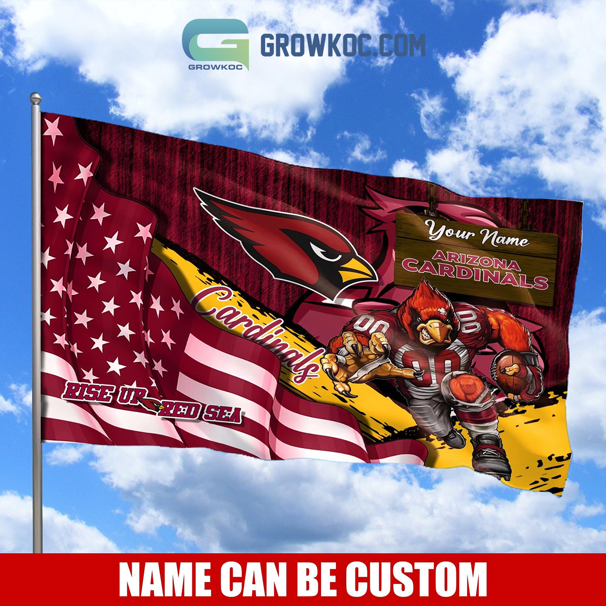 Arizona Cardinals NFL Mascot Slogan American House Garden Flag2B1 dd1dw