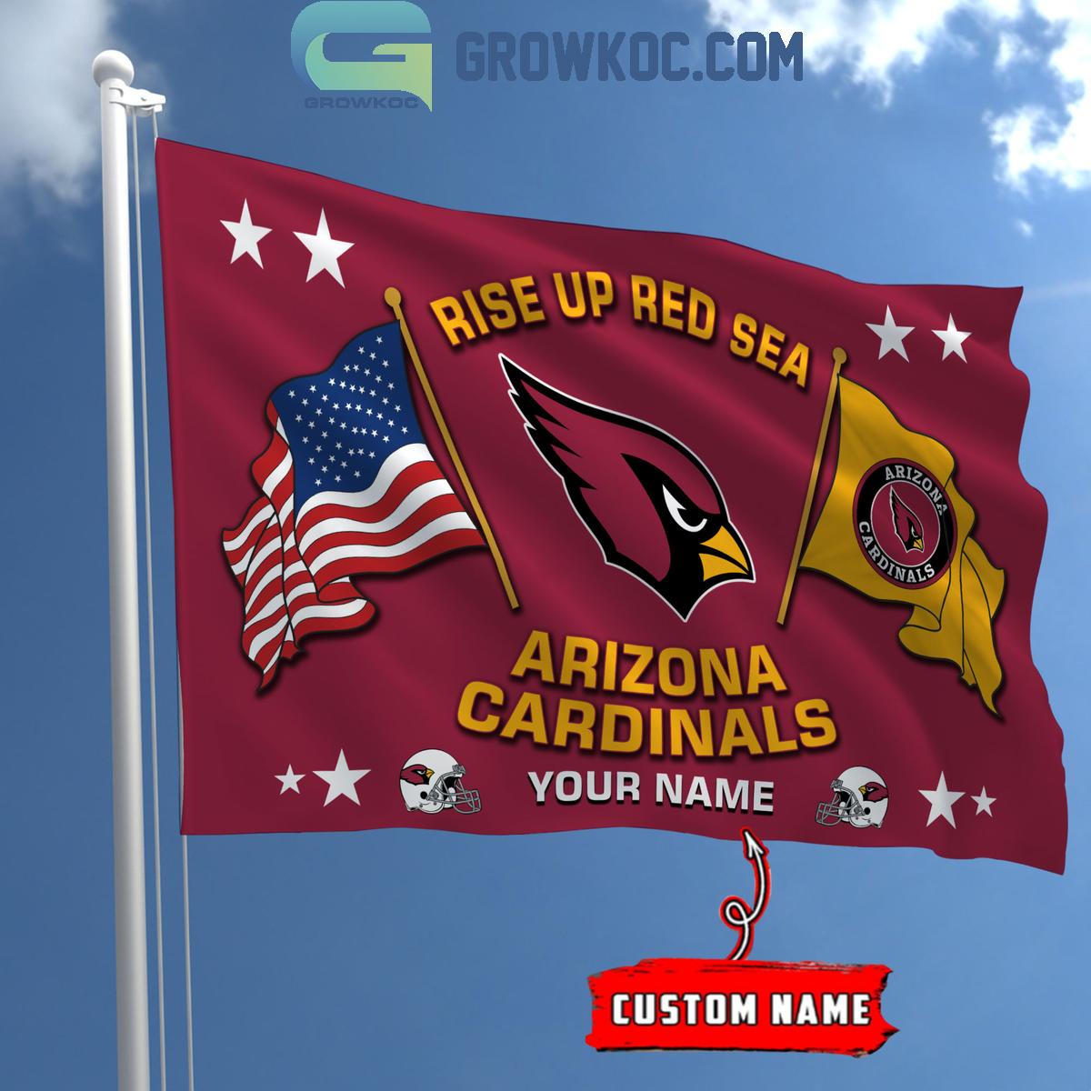 Arizona Cardinals Rise Up Red Sea 2024 Personalized Flag 1 sqGjz