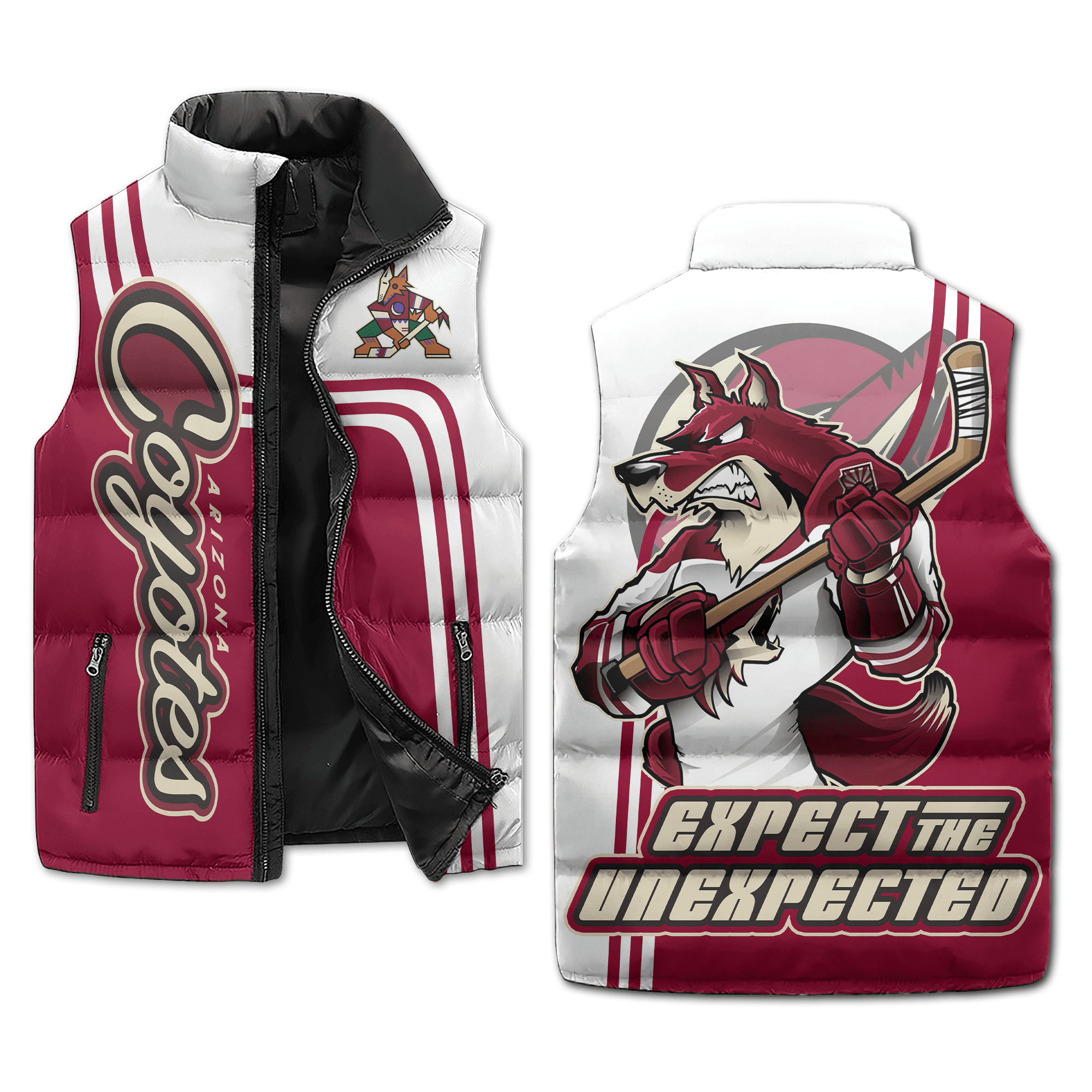 Arizona Coyotes Puffer Sleeveless Jacket Expect The Unexpected2B1 WX3Av