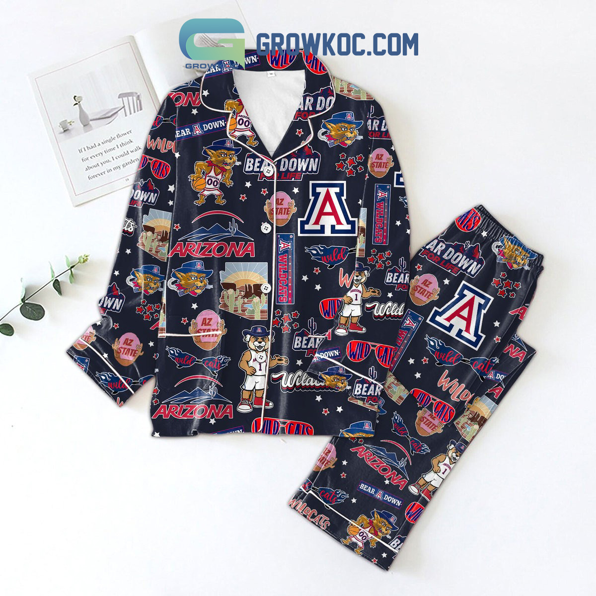 Arizona Wildcats Bear Down Polyester Pajamas Set2B1 AsbT8