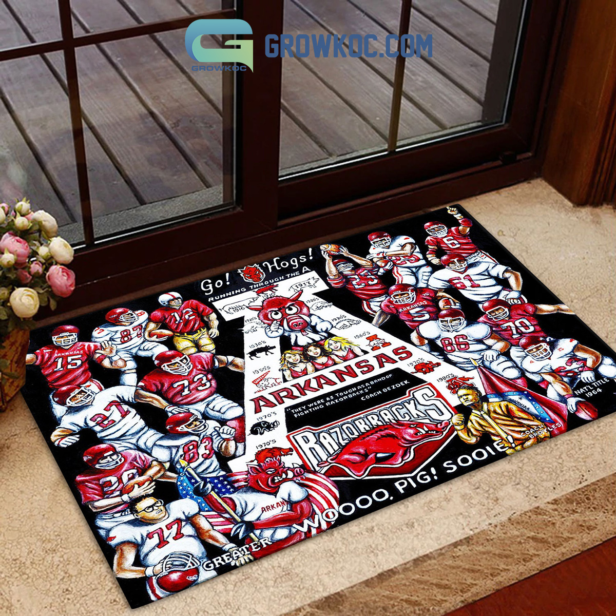 Arkansas Razorbacks Football History Legend Doormat2B1 Qtg4t