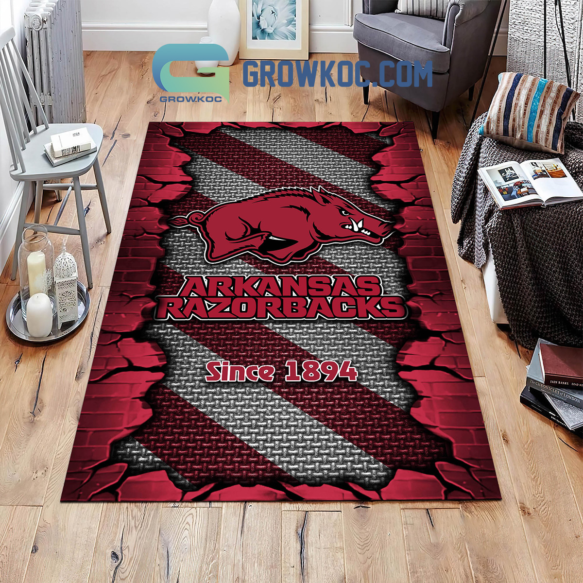 Arkansas Razorbacks Football Team Living Room Rug2B1 AnsPf