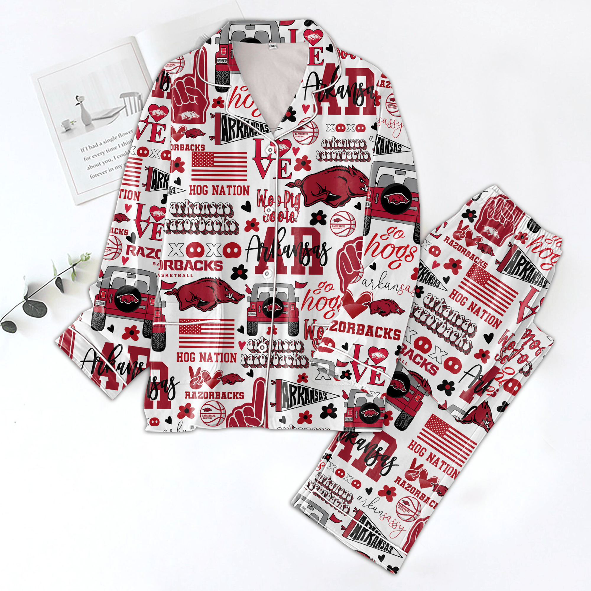 Arkansas Razorbacks Icons Bundle Pajamas Set2B1 TYn77