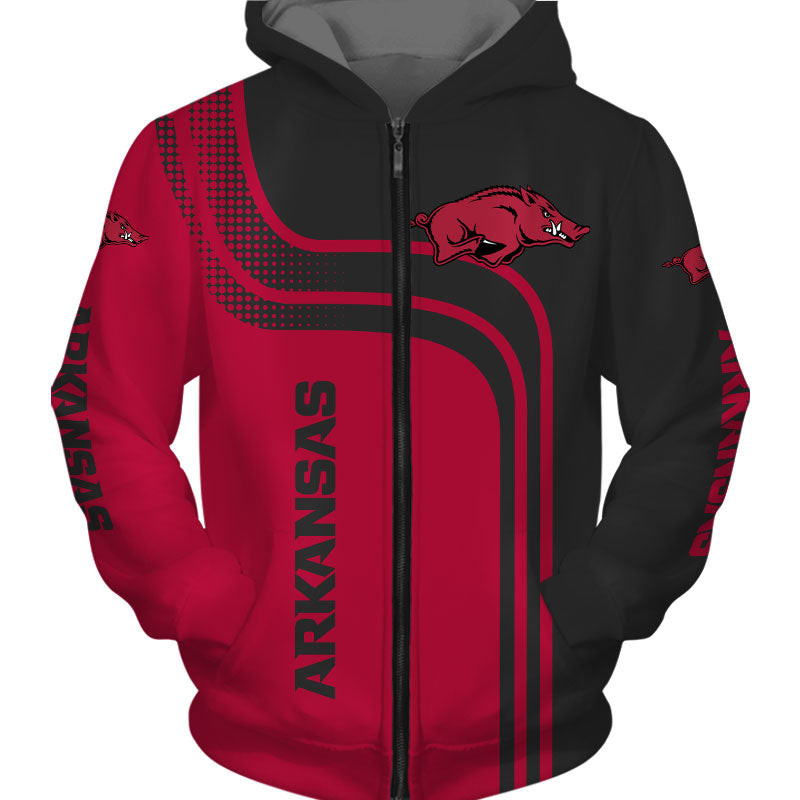 Arkansas Razorbacks Hoodie 3D Pullover Zip Up Hoodies 2 1000x