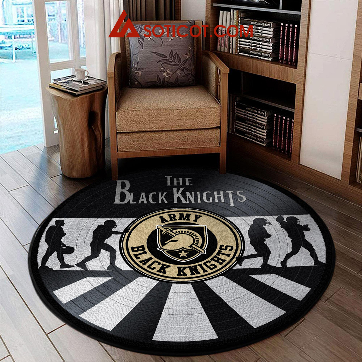 Army Black Knights New Style Sports Round Rug Carpet Livingroom Mat2B1 djVc6