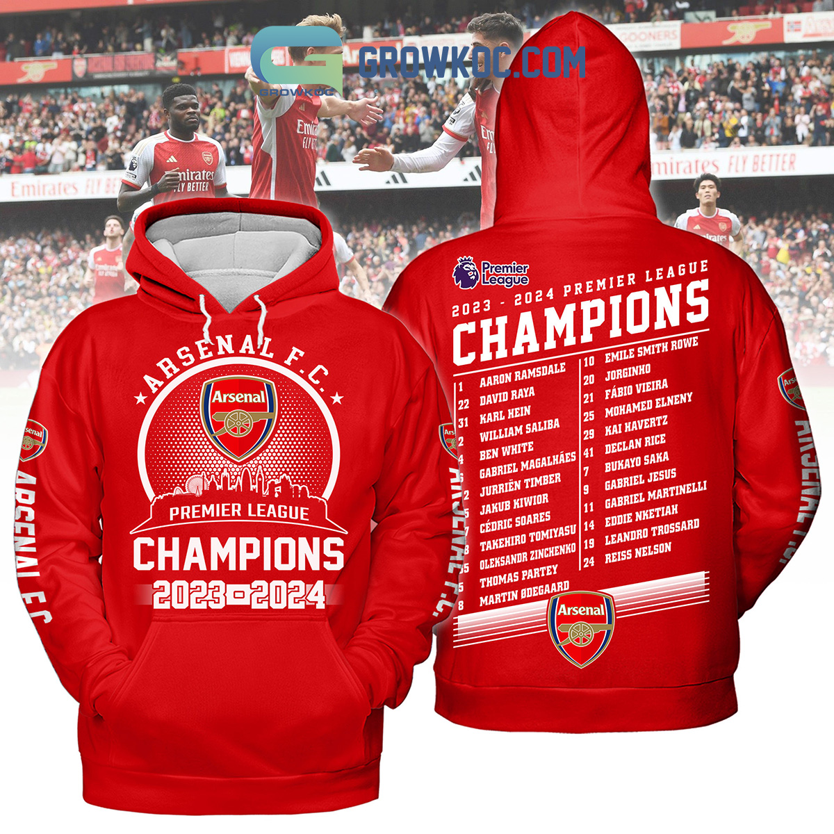 Arsenal Premier League Champions 2023 2024 Hoodie T Shirt2B1 BkaxO