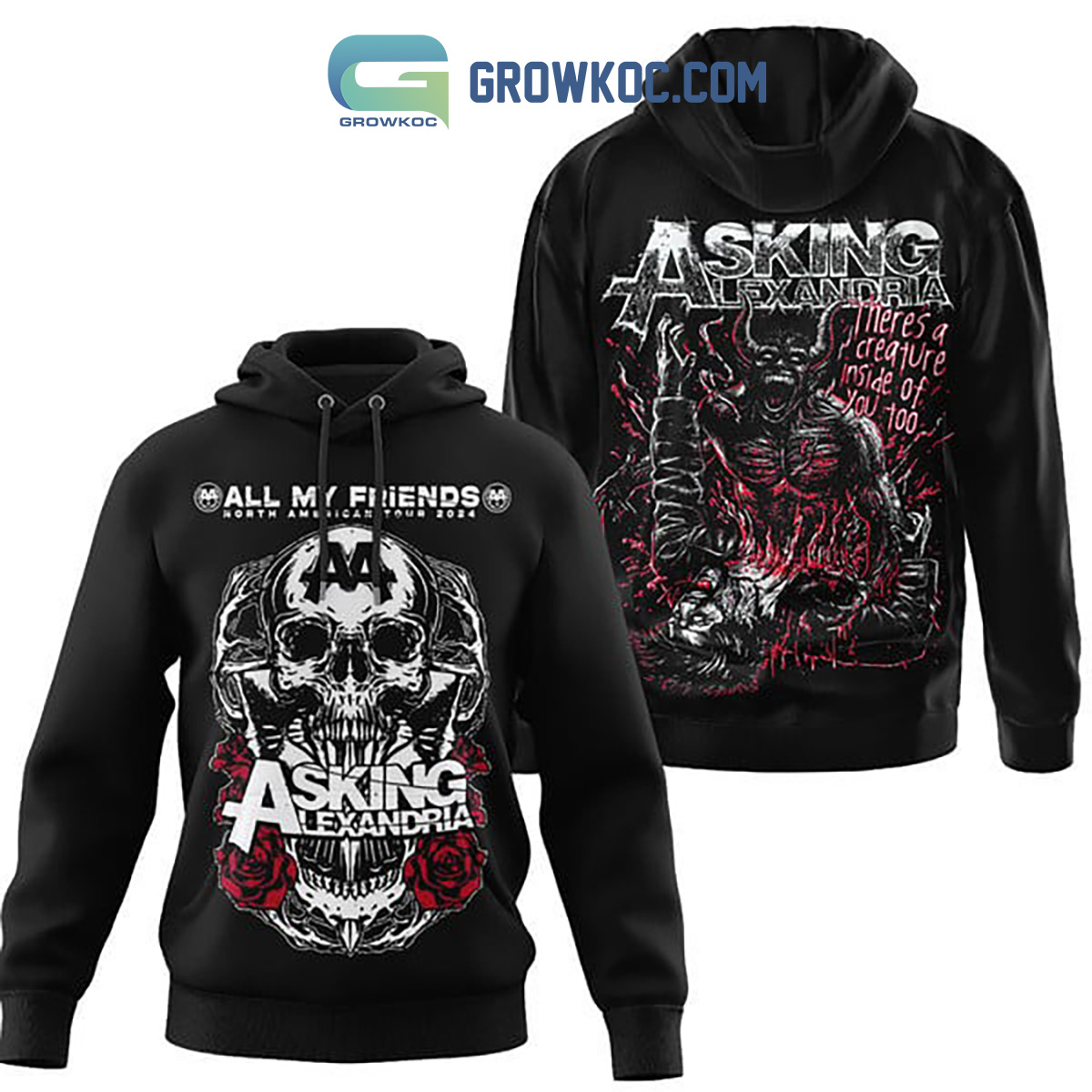 Asking Alexandria There Is A Creature Inside Of You Too Hoodie Shirt2B1 wCGh4