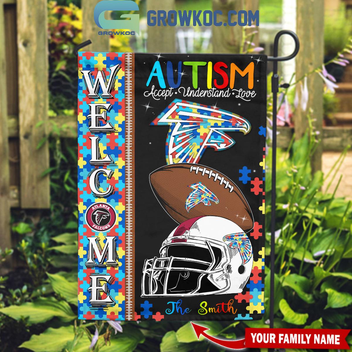 Atlanta Falcons Autism Accept Understand Love Personalized Flag 1 UVgIg