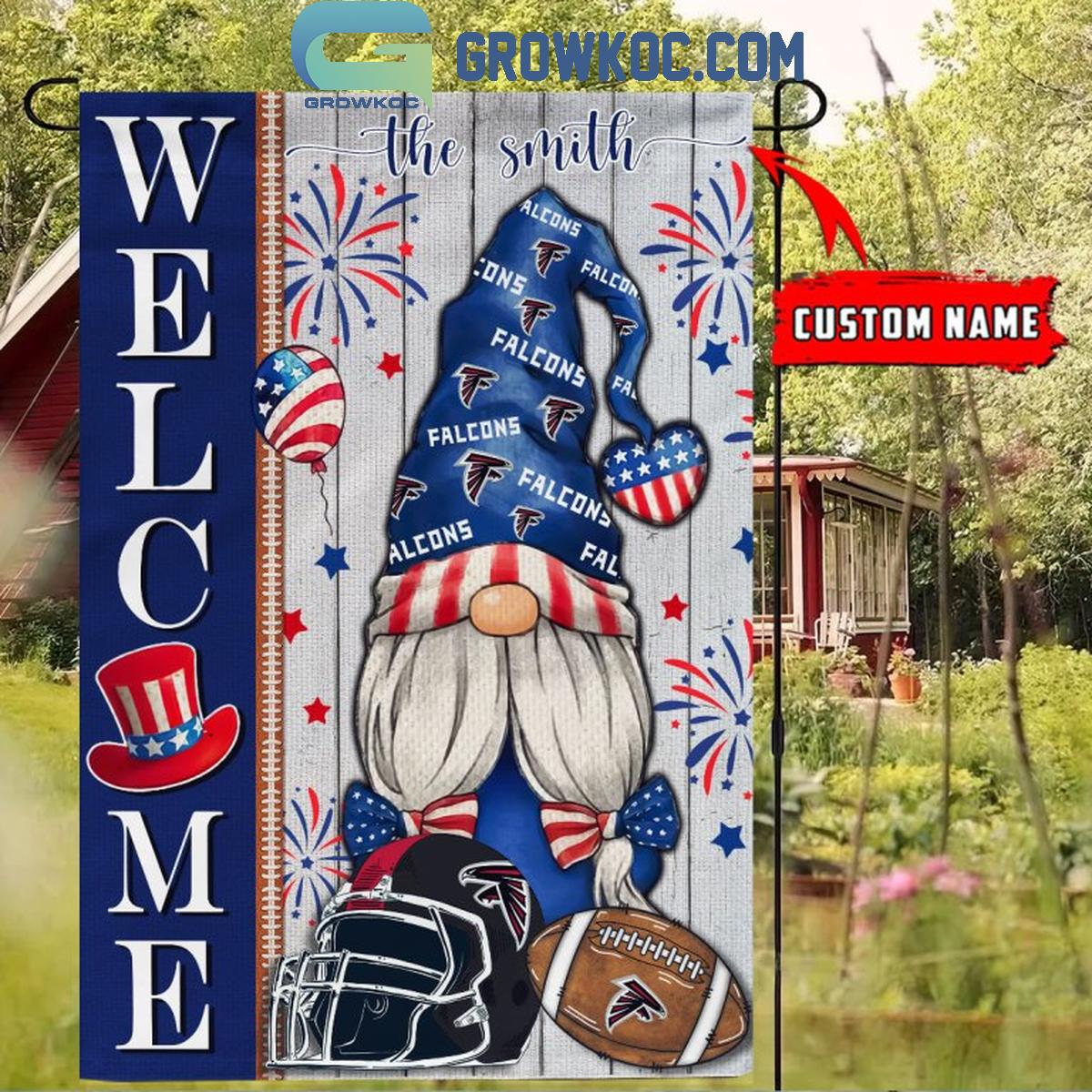 Atlanta Falcons Football Welcome 4th Of July Personalized Garden Flag 1 UUsQf