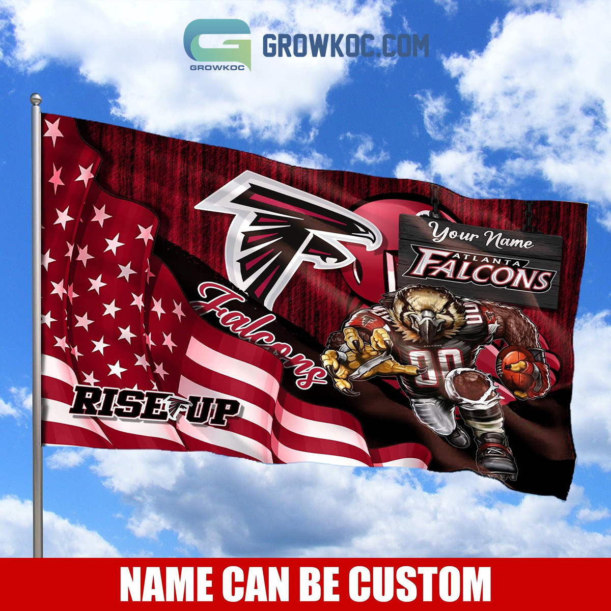 Atlanta Falcons NFL Mascot Slogan American House Garden Flag2B1 sM7Cj