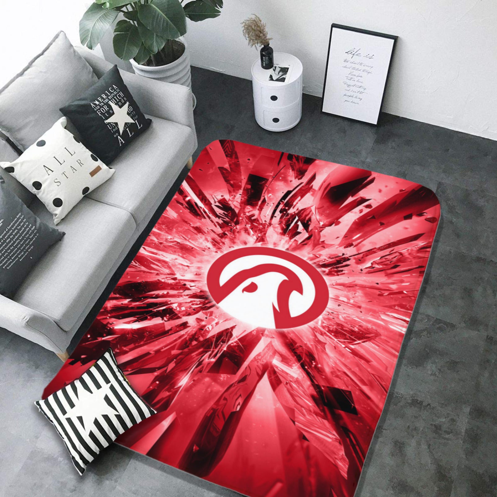 Atlanta Basketball Hawks Carpet Living Room Bedroom Mats Kitchen Bathroom Rugs 2