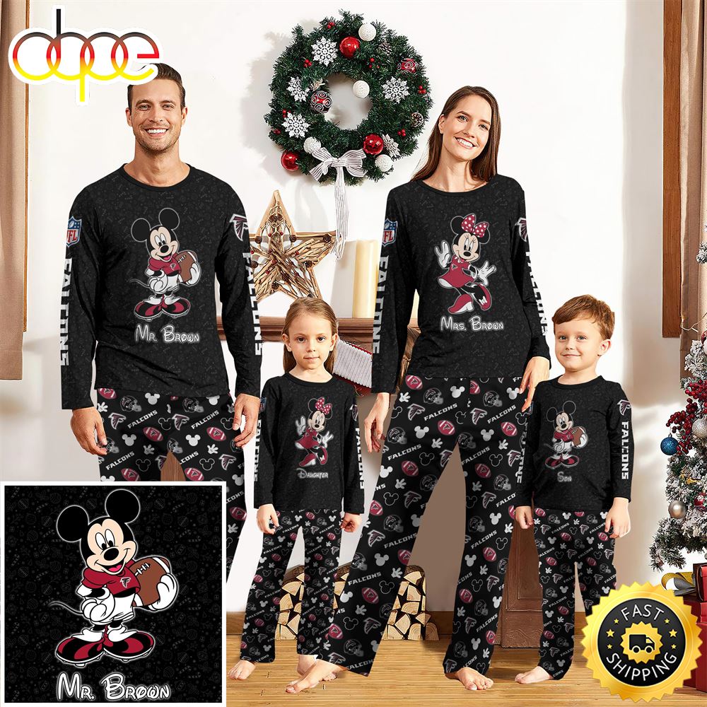 Atlanta Falcons Sport And Disney Uniform Pajamas Mickey Mouse NFL Gifts For Kids Pajamas mxa4qn