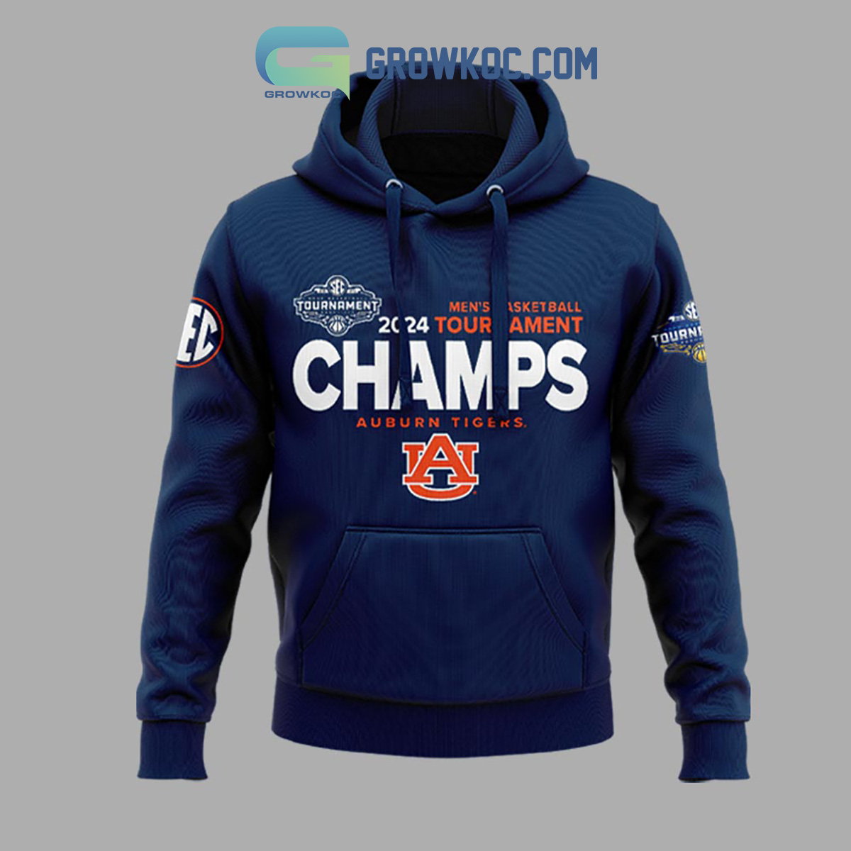 Auburn Tigers 2024 SEC Basketball Mens Tournament Champions Hoodie Shirts2B1 P65Yx