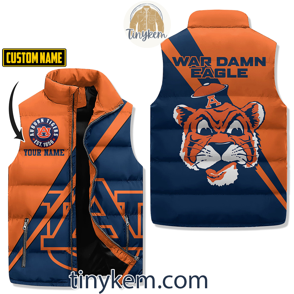 Auburn Tigers Customized Puffer Sleeveless Jacket War Dawn Eagle2B1 w5Nkg