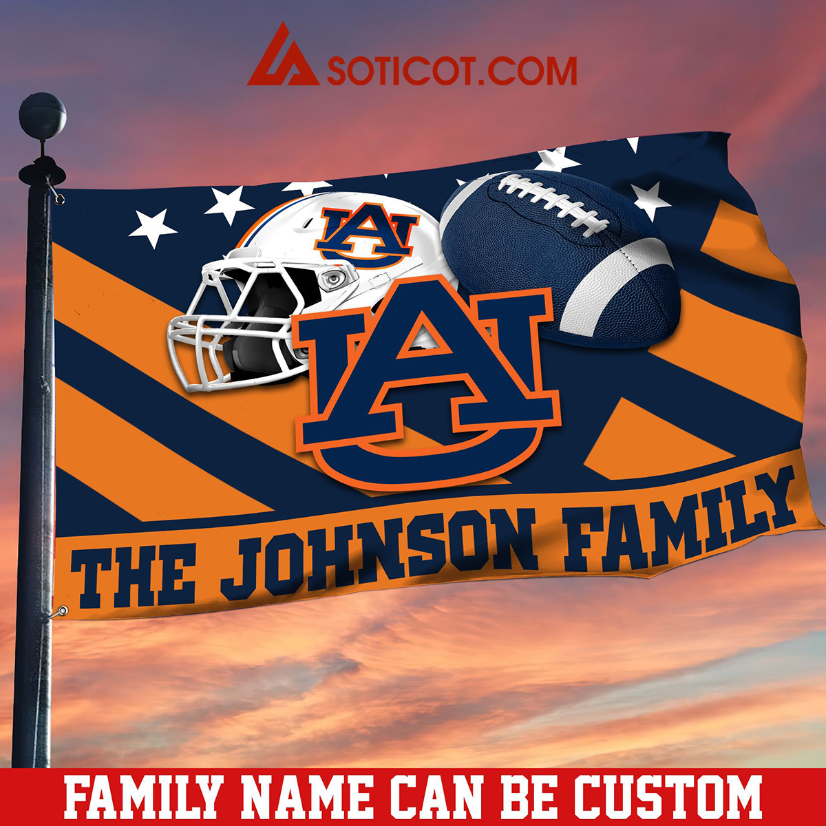 Auburn Tigers Family Name Personalized House Garden Flags2B1 Q0Y75