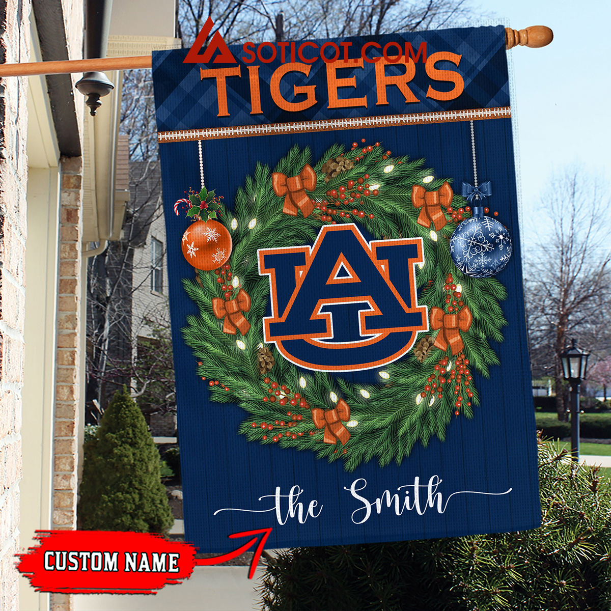 Auburn Tigers NCAA Football Christmas Personalized House Garden Flag2B1 MTc39