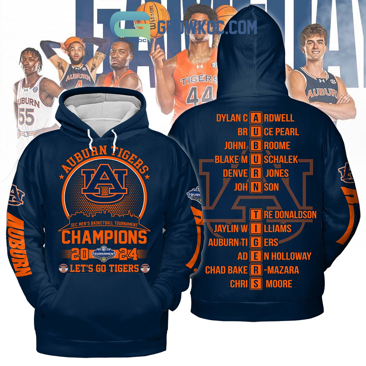 Auburn Tigers Sec Mens Basketball Champions 2024 Navy Design Hoodie T Shirt2B1 Cv1Mm