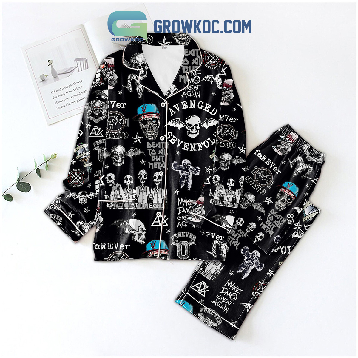 Avenged Sevenfold Make Emo Great Again Black Design Polyester Pajamas Set2B1 ycQFf