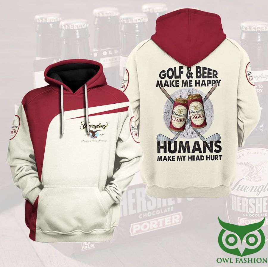 BCCAhEMH 17 Yuengling Beer GolfBeer Make Me Happy 3D Hoodie