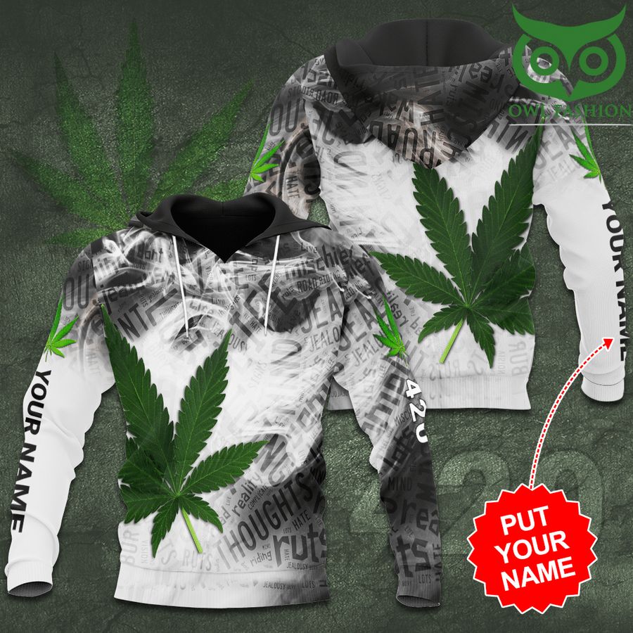 BXlhIY70 6 Personalized Weed cannabis smoke grey 3D Hoodie