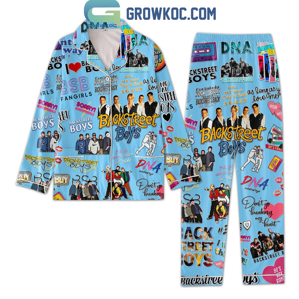 Backstreet Boys As Long As I Love You Polyester Pajamas Set Blue Version2B1 Dcfxy