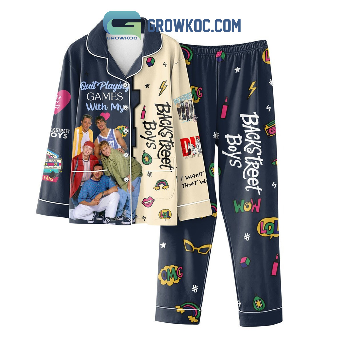 Backstreet Boys Quit Playing Game With My Backstreet Boys Polyester Pajamas Set2B1 tCCW2