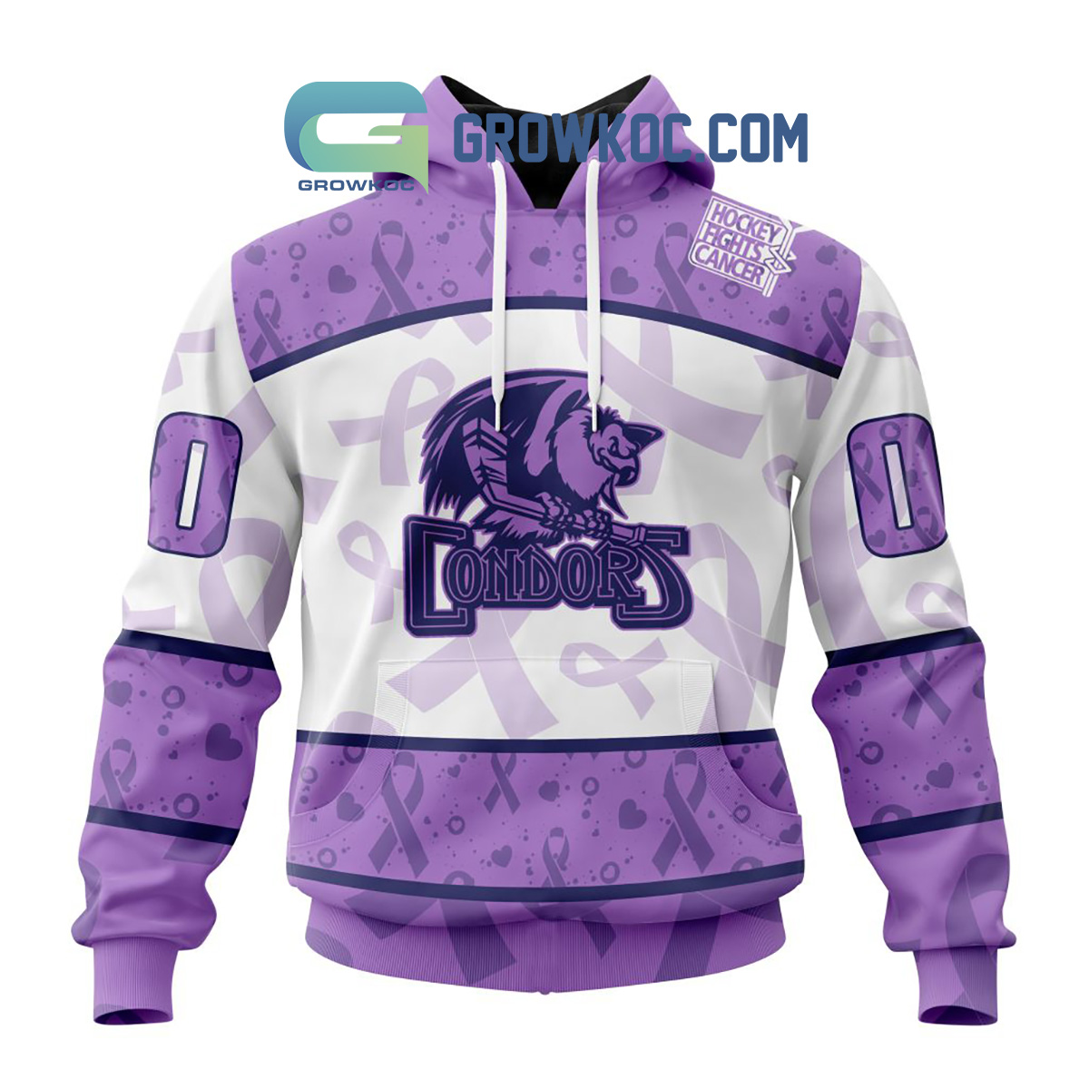 Bakersfield Condors Fight Cancer Lavender Personalized Hoodie Shirts2B1 G7uMr