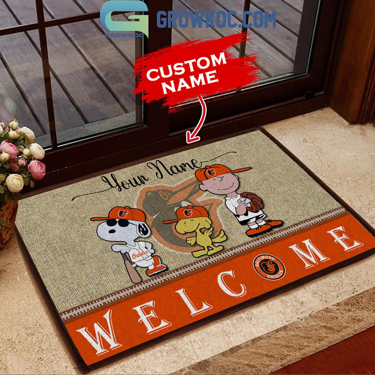 Baltimore Orioles Snoopy Personalized Fan Doormats 1 9mhEr