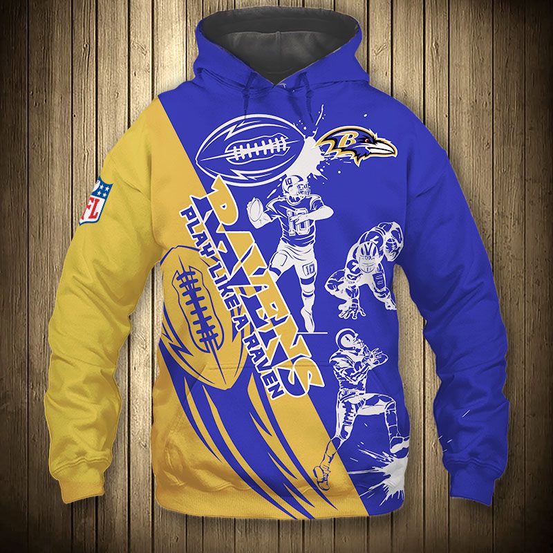 Baltimore Ravens All Over Print Hoodie Cartoon Player Cute Zip Hoodie 0