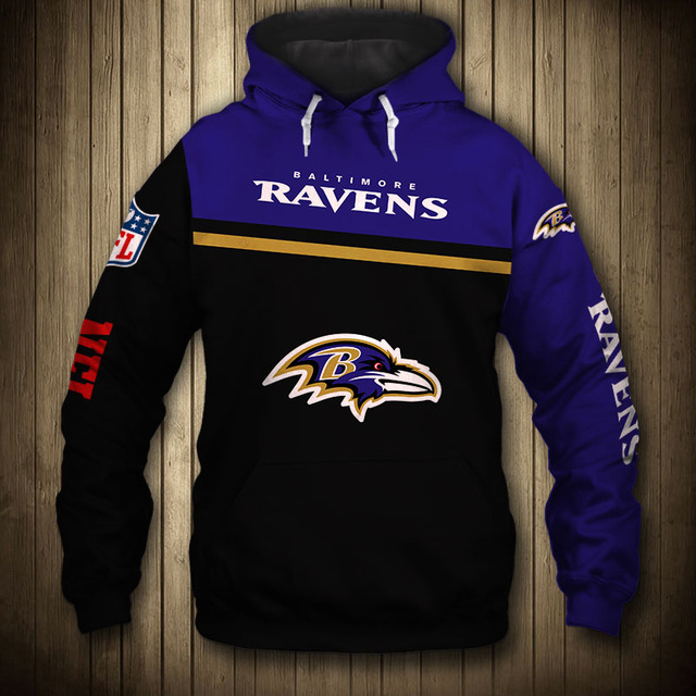 Baltimore Ravens All Over Print Skull Hoodie Pullover Zip Hoodie For Fans 0