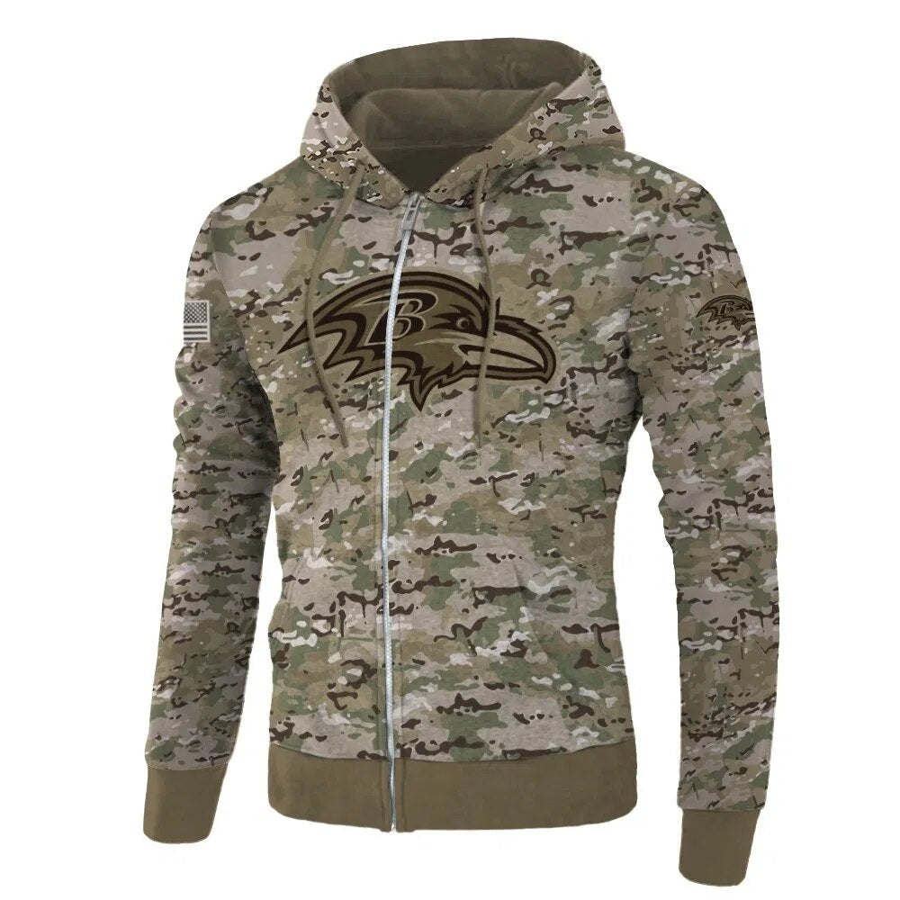 Baltimore Ravens Camo All Over Print Hoodie Gifts For Fans 0