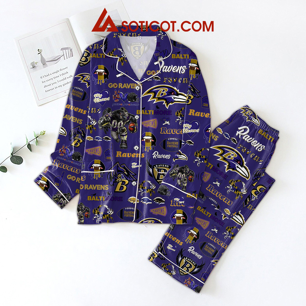 Baltimore Ravens Go Ravens Mascot Pajamas Set2B1 07TWd