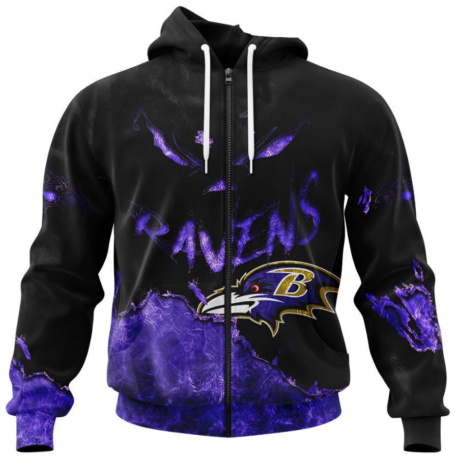 Baltimore Ravens Hoodie 3D Devil Eyes Gift for Fans 0