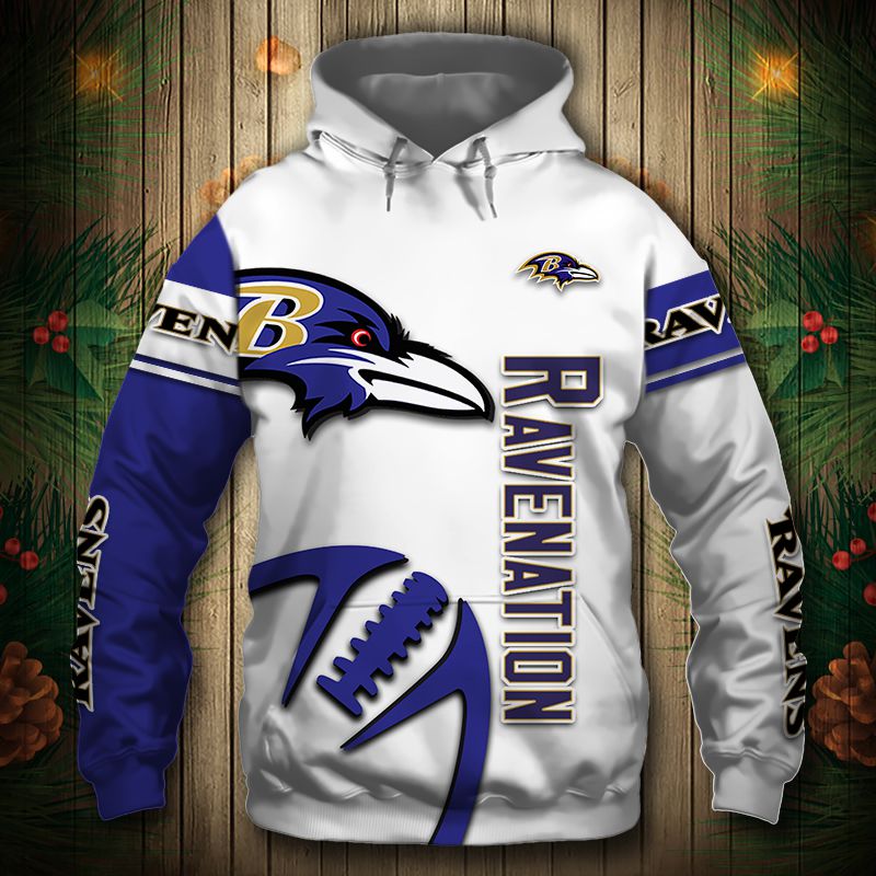 Baltimore Ravens Hoodie 3D Graphic Balls Zip Hoodie Pullover 0