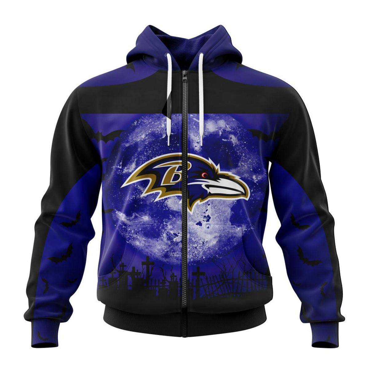 Baltimore Ravens Hoodie 3D Halloween Custom Name Number Gifts for Fans 0