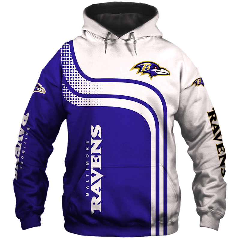 Baltimore Ravens Hoodie 3D One Way Zip Hoodie 0