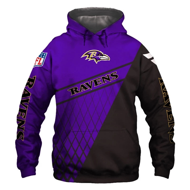 Baltimore Ravens Hoodie 3D With Hooded Gifts for Fans 0