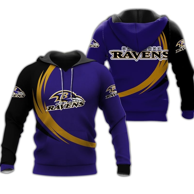 Baltimore Ravens Hoodie Curve Graphic Gifts for Fans 0